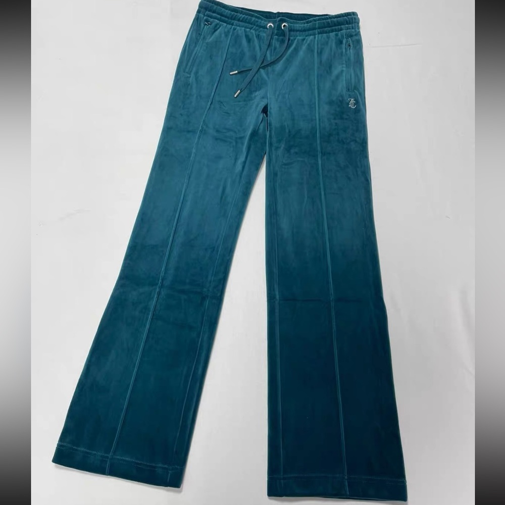 Juicy Couture OG Bling Velour Track Pants Size M Blue Y2K - Picture 4 of 14